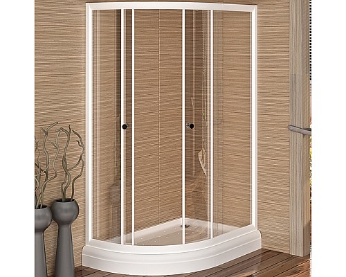 Душевой уголок Radomir 116x76 1-09-1-0-0-0080 профиль Белый стекло прозрачное