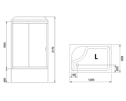 Душевая кабина Royal Bath BP 120х80 RB8120BP2-M-L с гидромассажем