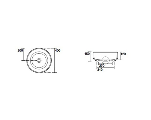 Раковина-чаша Kerasan Nolita 40 534411 Verde muschio