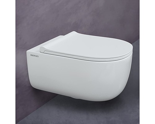 Комплект Berges Novum 043201 унитаз микролифт с инсталляцией и кнопкой хром