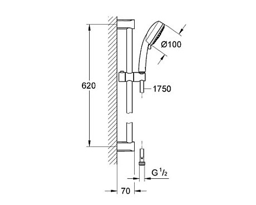 Душевой гарнитур Grohe 27786002 600 мм