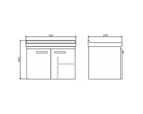 Тумба с раковиной Comforty Рига 70 00004142215 подвесная Дуб сонома