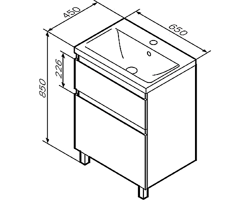Тумба под раковину AM.PM X-Joy 65 M85AFSX0652WG Белый глянец