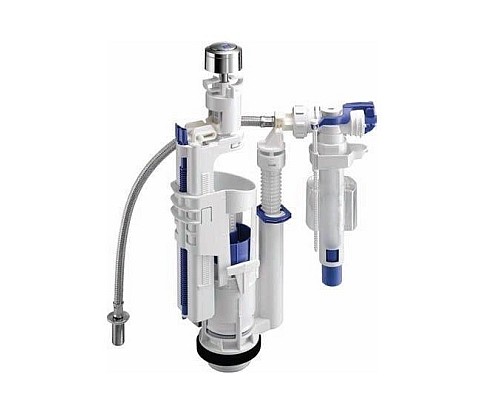 Механизм слива для бачка Kerasan 750990 3/6 л, цвет кнопки хром