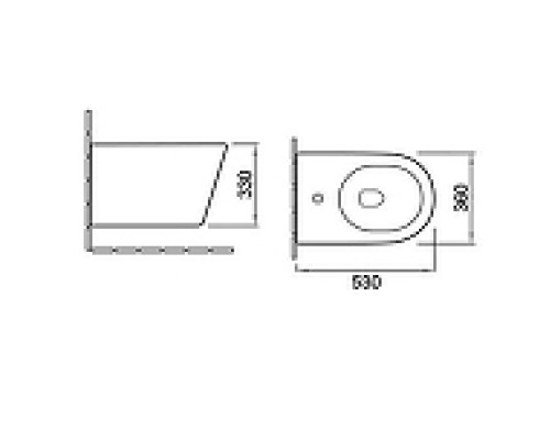 Биде Vincea Q-Line VB1-11G1B подвесное Черный Золотой