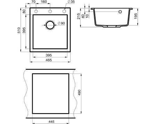 Кухонная мойка Milacio Murcia 46 Cuarzo MC.77033 Серый металлик