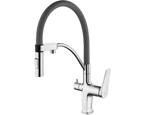 Смеситель для кухни Lemark Comfort LM3074C-Gray Хром Серый