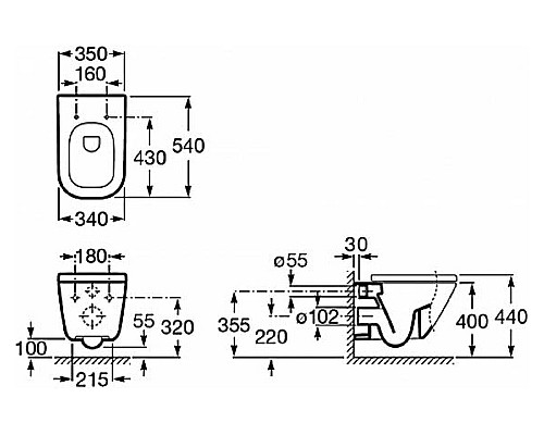 Унитаз Roca The Gap 34647L000 подвесной без сиденья