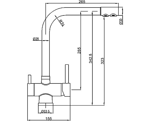 Смеситель для кухонной мойки ZORG Sanitary ZR 348 YF BR