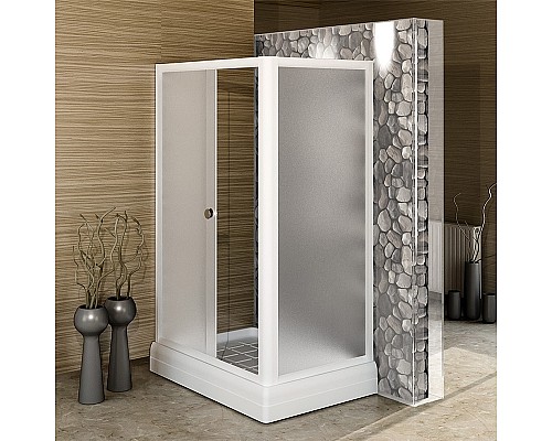 Душевой уголок Radomir Верчелли 121x84 1-09-1-0-0-0121 профиль Белый стекло матовое