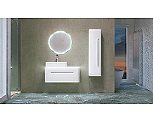 Шкаф пенал Jorno Shine 33 R Shi.04.125/P/W подвесной Белый глянец