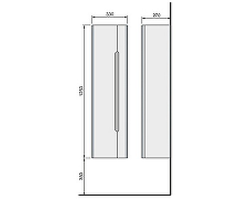 Шкаф пенал Jorno Shine 33 R Shi.04.125/P/W подвесной Белый глянец