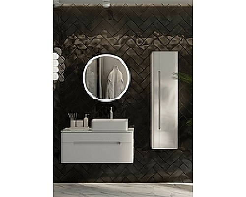 Шкаф пенал Jorno Shine 33 R Shi.04.125/P/W подвесной Белый глянец