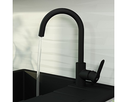 Смеситель для кухни IDDIS Cuba с каналом для фильтрованной воды, черный CUBBLFJi05