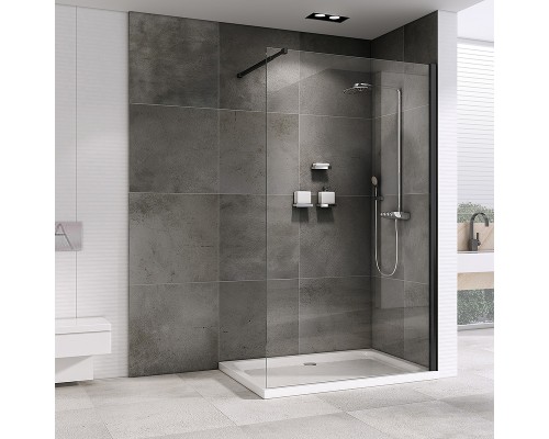 Душевая перегородка Abber Immer Offen 120 AG61120B8 профиль Черный стекло прозрачное