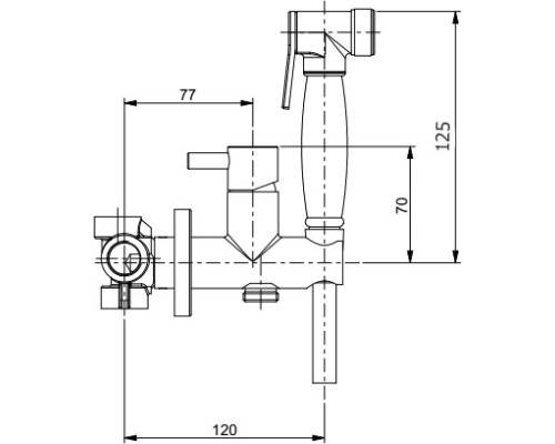 Гигиенический душ Webert Elio EL870303560PVC цвет черный