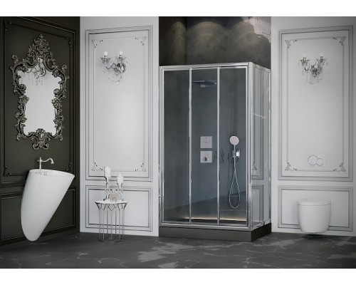 Душевой уголок Ambassador Forsa 110х80 17021102NX-80NX профиль Хром стекло прозрачное