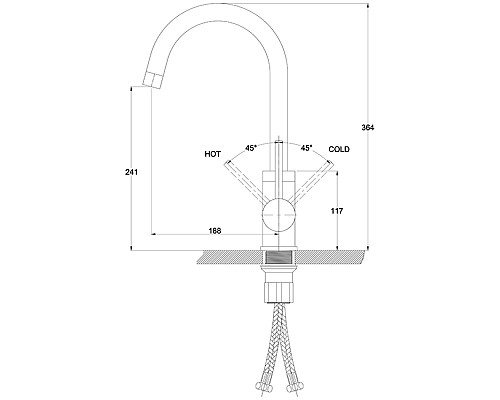 Смеситель для кухонной мойки KAISER Merkur 26633