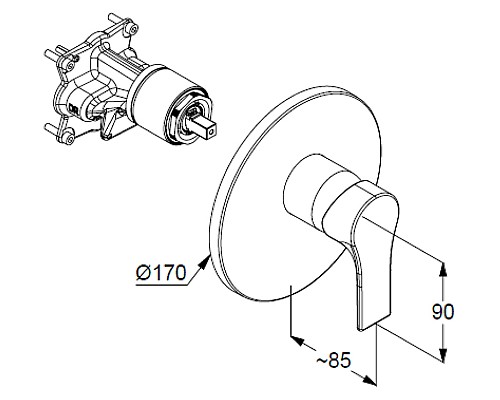 Смеситель для душа Kludi Zenta SL 486550565 Хром