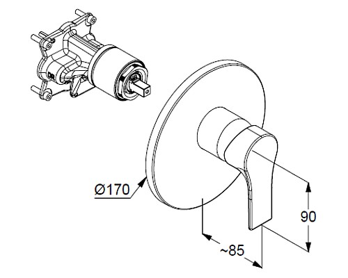 Смеситель для душа Kludi Zenta SL 486550565 Хром