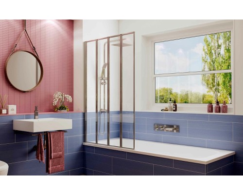 Шторка на ванну Ambassador Bath Screens 120х140 профиль Хром стекло прозрачное