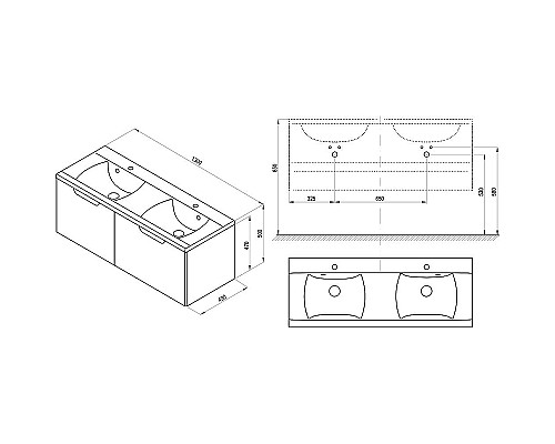 Тумба под раковину Ravak SD Classic II 130 X000001482 подвесная Белая Тумба под раковину Ravak SD Classic II 130 X000001482 подвесная Белая