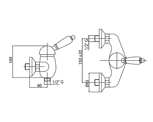 Смеситель для душа Cezares VINTAGE-D-01-Sw