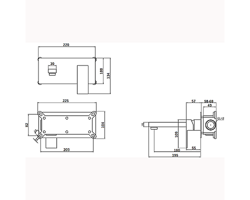Смеситель для раковины Orange Lutz M04-722b Черный матовый
