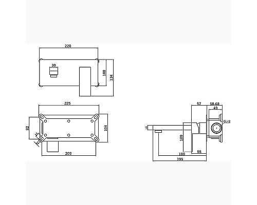 Смеситель для раковины Orange Lutz M04-722b Черный матовый
