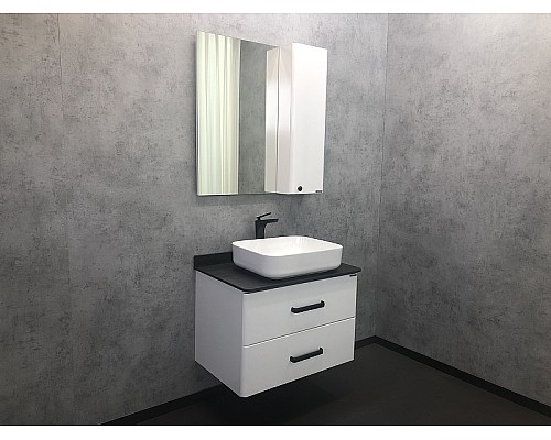 Тумба с раковиной Comforty Амстердам 75 00-00004668 подвесная Белая глянцевая