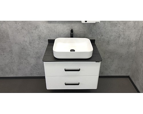 Тумба с раковиной Comforty Амстердам 75 00-00004668 подвесная Белая глянцевая