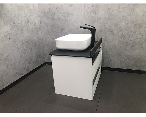 Тумба с раковиной Comforty Амстердам 75 00-00004668 подвесная Белая глянцевая