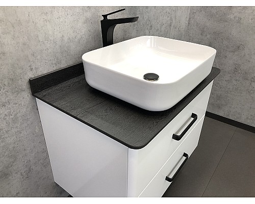 Тумба с раковиной Comforty Амстердам 75 00-00004668 подвесная Белая глянцевая