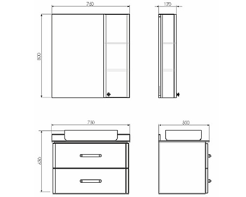 Тумба с раковиной Comforty Амстердам 75 00-00004668 подвесная Белая глянцевая