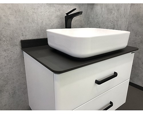 Тумба с раковиной Comforty Амстердам 75 00-00004668 подвесная Белая глянцевая