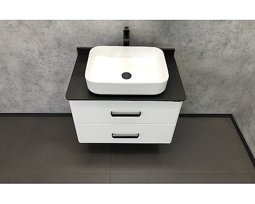 Тумба с раковиной Comforty Амстердам 75 00-00004668 подвесная Белая глянцевая