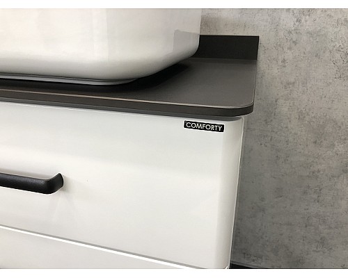 Тумба с раковиной Comforty Амстердам 75 00-00004668 подвесная Белая глянцевая