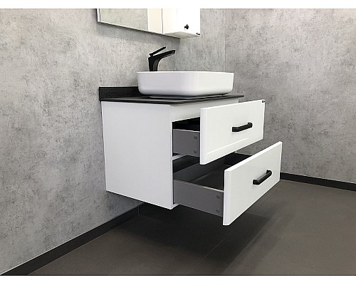 Тумба с раковиной Comforty Амстердам 75 00-00004668 подвесная Белая глянцевая