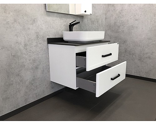 Тумба с раковиной Comforty Амстердам 75 00-00004668 подвесная Белая глянцевая