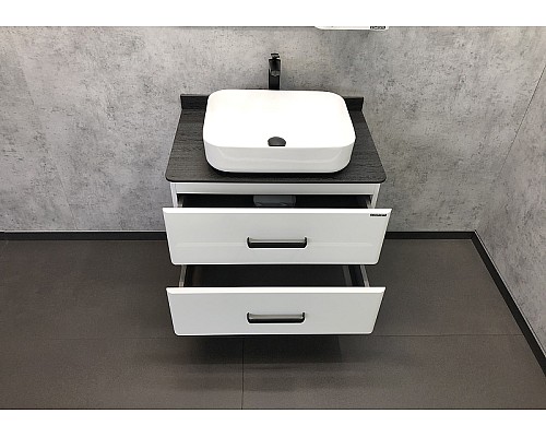 Тумба с раковиной Comforty Амстердам 75 00-00004668 подвесная Белая глянцевая