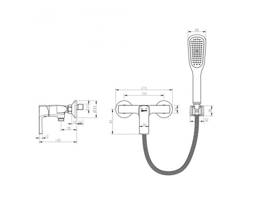 Смеситель для душа Lemark Ursus LM7203BL Черный