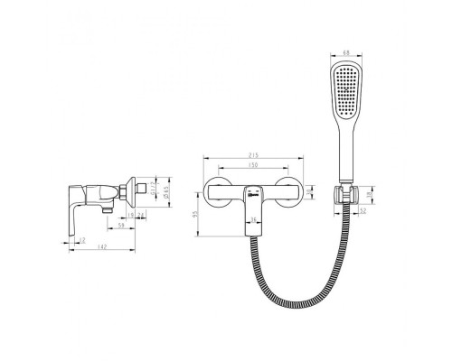 Смеситель для душа Lemark Ursus LM7203BL Черный