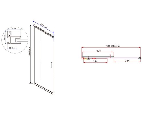 Душевой уголок Vincea Garda 120х80 VSS-1G8012CH профиль Хром стекло шиншилла