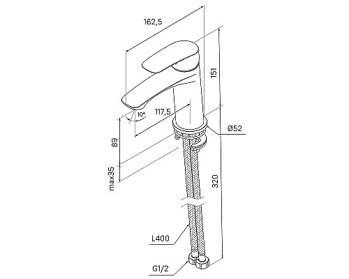 Смеситель для раковины Milardo Rora RORBL00M01 Черный матовый