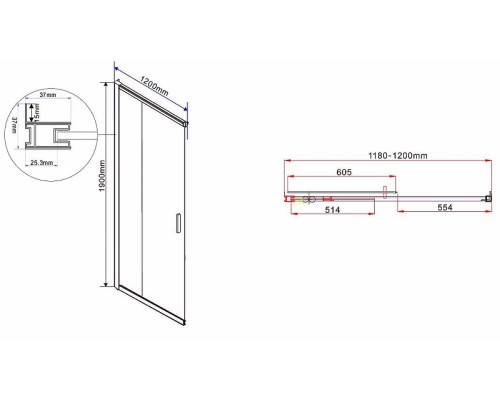 Душевой уголок Vincea Garda 120х80 VSS-1G8012CH профиль Хром стекло шиншилла