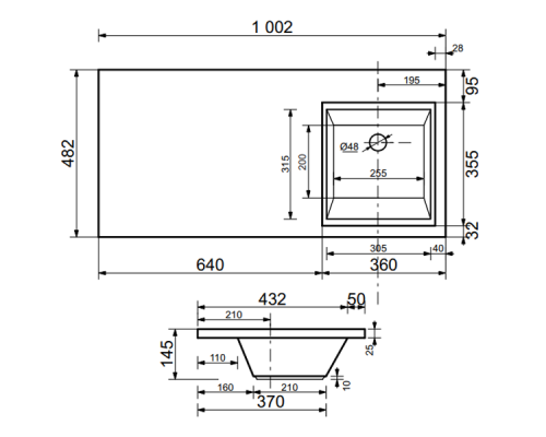 Тумба с раковиной Эстет Dallas Luxe 100 R ФР-00002322 подвесная Белая