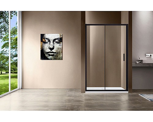 Душевая дверь Vincea Garda 140 VDS-1G140CLB профиль Черный стекло прозрачное