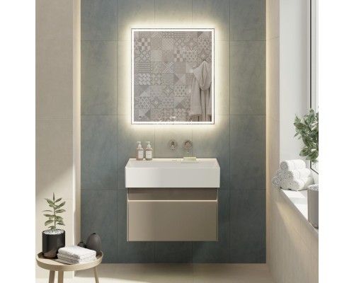 Тумба под раковину Kerama Marazzi LOGICA подвесная 2 ящика 70 см, песчаный