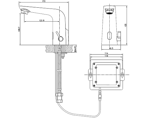 Смеситель для раковины Cersanit Sense 63106 сенсорный Хром
