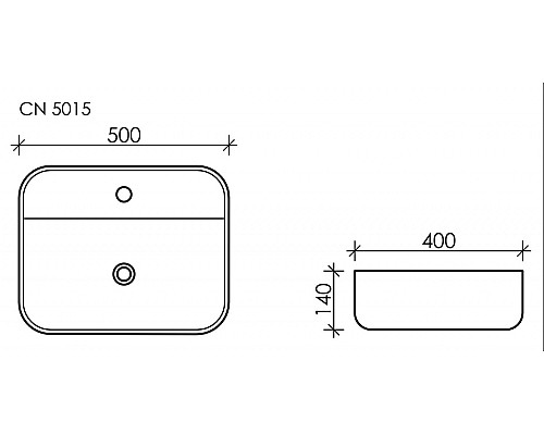 Чаша накладная Ceramica Nova Element 500x400 CN5015